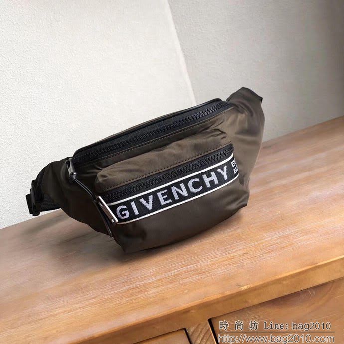 GlVENCHY紀梵希 新款 軍綠色尼龍腰包 可做腰包 挎包 083455  tsg1240